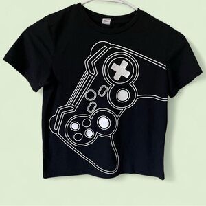 Size 8 Boys Black & White Short Sleeve Bamboo Gamer T-Shirt SHEIN Kids